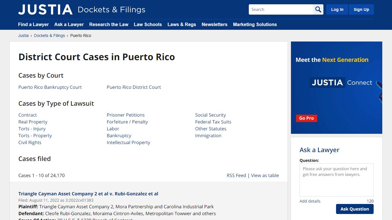 Cases, Dockets and Filings in Puerto Rico | Justia Dockets ...